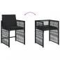 Preview: Gartenstühle mit Kissen 4 Stk. Schwarz Poly Rattan