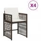 Preview: Gartenstühle mit Kissen 4 Stk. Braun Poly Rattan