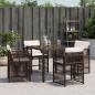 Preview: Gartenstühle mit Kissen 4 Stk. Braun Poly Rattan