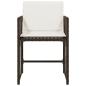 Preview: Gartenstühle mit Kissen 4 Stk. Braun Poly Rattan