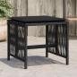Preview: ARDEBO.de - Gartenhocker mit Kissen 4 Stk. Schwarz 41x41x36 cm Poly Rattan