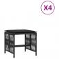 Preview: Gartenhocker mit Kissen 4 Stk. Schwarz 41x41x36 cm Poly Rattan