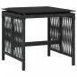Preview: Gartenhocker mit Kissen 4 Stk. Schwarz 41x41x36 cm Poly Rattan