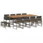 Preview: 13-tlg. Garten-Essgruppe mit Kissen Grau Poly Rattan
