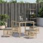 Preview: Gartenhocker Kissen 4Stk. Beigemischung 41x41x36 cm Poly Rattan