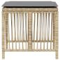 Preview: Gartenhocker Kissen 4Stk. Beigemischung 41x41x36 cm Poly Rattan