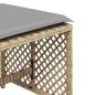 Preview: Gartenhocker Kissen 4Stk. Beigemischung 41x41x36 cm Poly Rattan