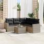 Preview: ARDEBO.de - 6-tlg. Garten-Sofagarnitur mit Kissen Hellgrau Poly Rattan