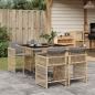 Preview: ARDEBO.de - 5-tlg. Garten-Essgruppe mit Kissen Beigemischung Poly Rattan