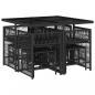 Preview: 9-tlg. Garten-Essgruppe mit Kissen Schwarz Poly Rattan