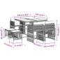 Preview: 9-tlg. Garten-Essgruppe mit Kissen Schwarz Poly Rattan