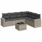 Preview: 7-tlg. Garten-Sofagarnitur mit Kissen Hellgrau Poly Rattan