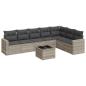 Preview: ARDEBO.de - 8-tlg. Garten-Sofagarnitur mit Kissen Hellgrau Poly Rattan