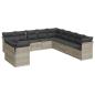 Preview: 11-tlg. Garten-Sofagarnitur mit Kissen Hellgrau Poly Rattan