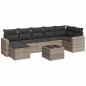 Preview: 8-tlg. Garten-Sofagarnitur mit Kissen Hellgrau Poly Rattan