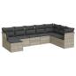 Preview: 8-tlg. Garten-Sofagarnitur mit Kissen Hellgrau Poly Rattan
