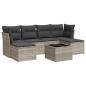 Preview: 7-tlg. Garten-Sofagarnitur mit Kissen Hellgrau Poly Rattan