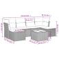 Preview: 7-tlg. Garten-Sofagarnitur mit Kissen Hellgrau Poly Rattan