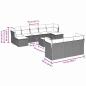 Preview: 11-tlg. Garten-Sofagarnitur mit Kissen Hellgrau Poly Rattan
