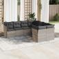 Preview: ARDEBO.de - 8-tlg. Garten-Sofagarnitur mit Kissen Hellgrau Poly Rattan
