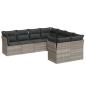 Preview: 8-tlg. Garten-Sofagarnitur mit Kissen Hellgrau Poly Rattan