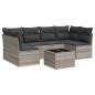 Preview: 7-tlg. Garten-Sofagarnitur mit Kissen Hellgrau Poly Rattan