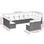 Preview: 12-tlg. Garten-Sofagarnitur mit Kissen Hellgrau Poly Rattan