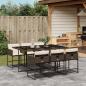 Preview: ARDEBO.de - 7-tlg. Garten-Essgruppe mit Kissen Braun Poly Rattan