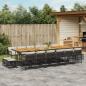 Preview: ARDEBO.de - 17-tlg. Garten-Essgruppe mit Kissen Schwarz Poly Rattan