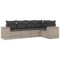 Preview: 5-tlg. Garten-Sofagarnitur mit Kissen Hellgrau Poly Rattan
