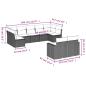 Preview: 9-tlg. Garten-Sofagarnitur mit Kissen Hellgrau Poly Rattan
