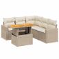 Preview: 6-tlg. Garten-Sofagarnitur mit Kissen Beige Poly Rattan