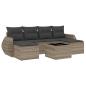 Preview: 7-tlg. Garten-Sofagarnitur mit Kissen Hellgrau Poly Rattan
