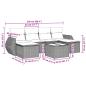 Preview: 7-tlg. Garten-Sofagarnitur mit Kissen Hellgrau Poly Rattan