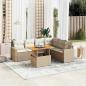 Preview: ARDEBO.de - 7-tlg. Garten-Sofagarnitur mit Kissen Beige Poly Rattan