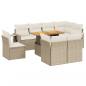 Preview: 9-tlg. Garten-Sofagarnitur mit Kissen Beige Poly Rattan