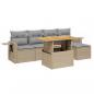 Preview: 6-tlg. Garten-Sofagarnitur mit Kissen Beige Poly Rattan