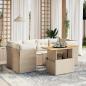 Preview: ARDEBO.de - 7-tlg. Garten-Sofagarnitur mit Kissen Beige Poly Rattan