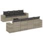 Preview: 9-tlg. Garten-Sofagarnitur mit Kissen Hellgrau Poly Rattan