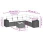 Preview: 7-tlg. Garten-Sofagarnitur mit Kissen Hellgrau Poly Rattan