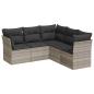 Preview: 5-tlg. Garten-Sofagarnitur mit Kissen Hellgrau Poly Rattan