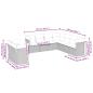 Preview: 9-tlg. Garten-Sofagarnitur mit Kissen Hellgrau Poly Rattan