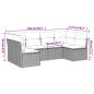 Preview: 6-tlg. Garten-Sofagarnitur mit Kissen Hellgrau Poly Rattan