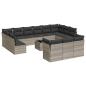 Preview: 14-tlg. Garten-Sofagarnitur mit Kissen Hellgrau Poly Rattan
