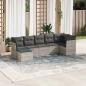 Preview: ARDEBO.de - 7-tlg. Garten-Sofagarnitur mit Kissen Hellgrau Poly Rattan