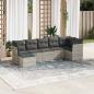 Preview: ARDEBO.de - 7-tlg. Garten-Sofagarnitur mit Kissen Hellgrau Poly Rattan
