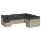 Preview: 10-tlg. Garten-Sofagarnitur mit Kissen Hellgrau Poly Rattan