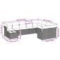 Preview: 10-tlg. Garten-Sofagarnitur mit Kissen Hellgrau Poly Rattan
