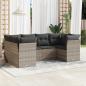 Preview: ARDEBO.de - 6-tlg. Garten-Sofagarnitur mit Kissen Hellgrau Poly Rattan