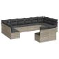 Preview: 12-tlg. Garten-Sofagarnitur mit Kissen Hellgrau Poly Rattan